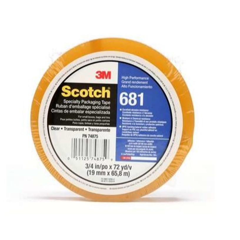 Scotch® Light Duty Packaging Tape 681 Moisture Chemical Resistant